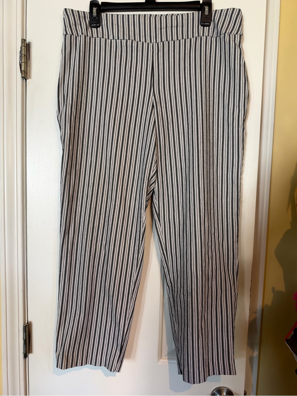Cynthia Rowley Black and White Vertical Stripe Pull On Pants